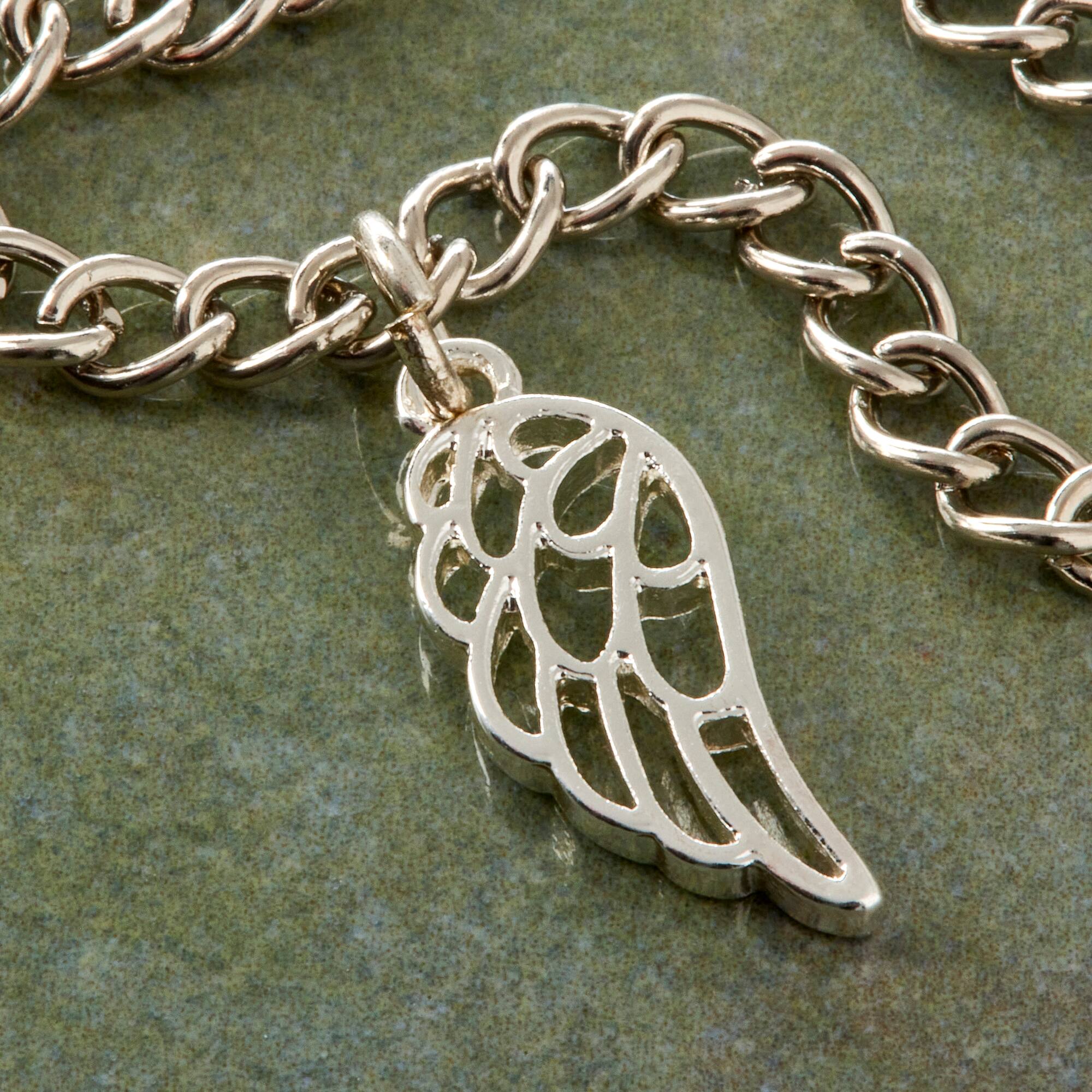 Charmalong™ Silver Plated Wing Charm by Bead Landing™